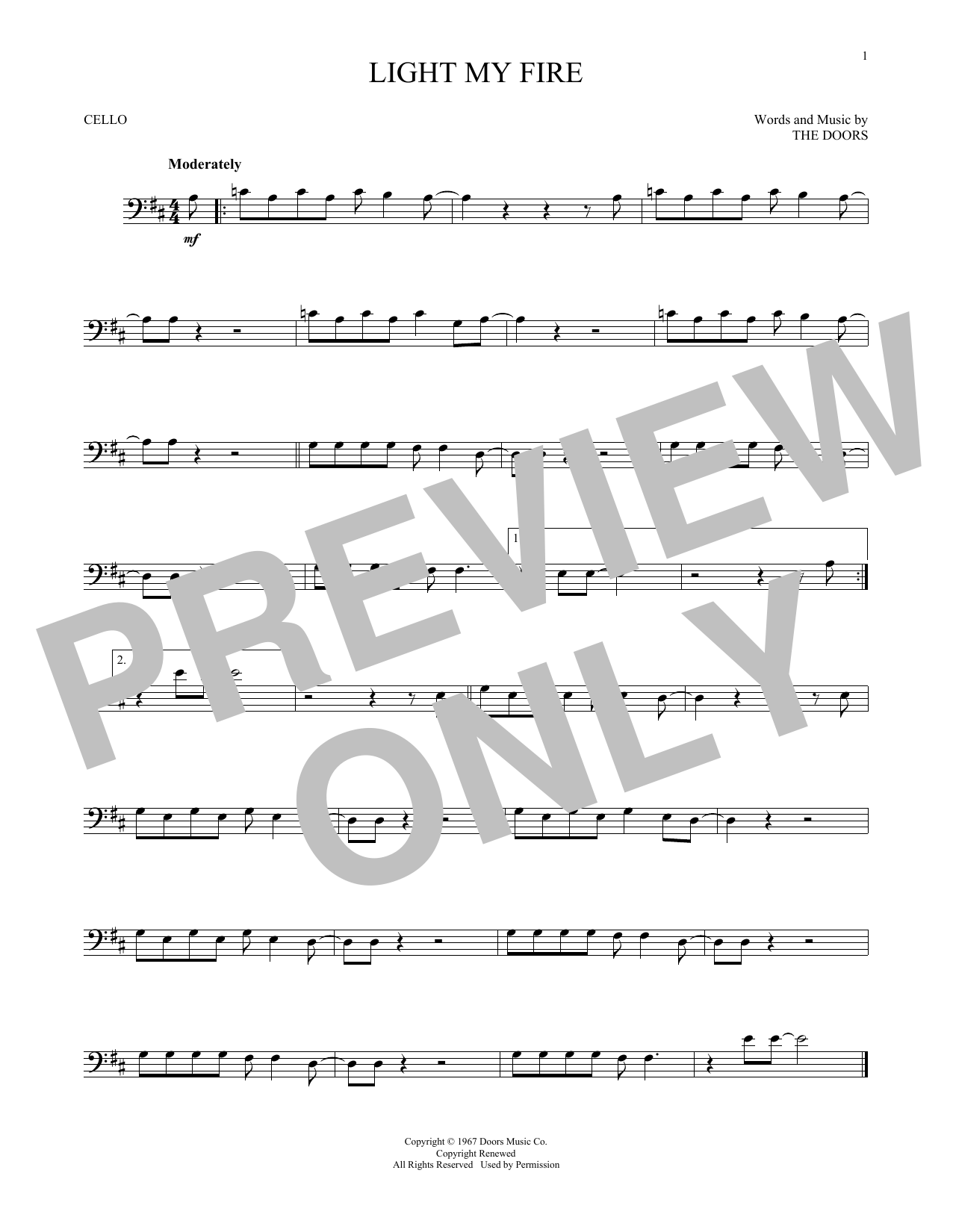 Produktgalerie: Seite 1 von 1 Light My Fire, The Doors, Violoncello