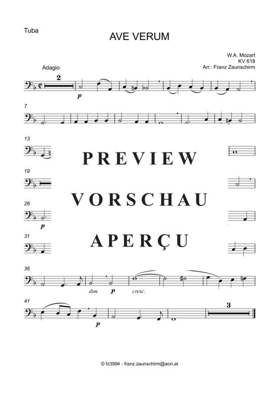 Product gallery: Page 5 of 8 Ave verum , , (tuba + piano)