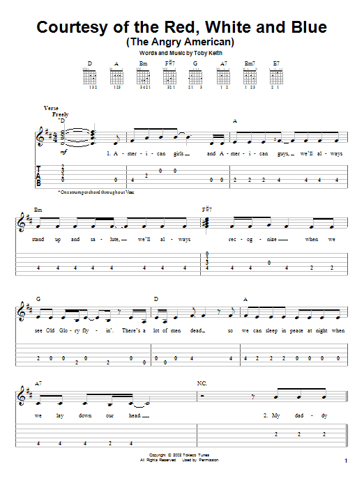 Product gallery: Page 1 of 1 Courtesy Of The Red, White And Blue (The Angry American), Toby Keith