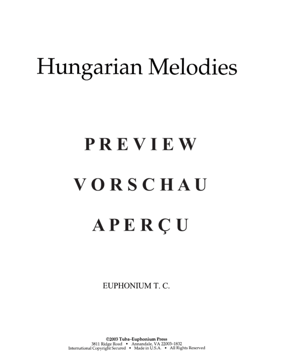 gallery: Hungarian Melodies , , (Euphonium/Kornett + Klavier)