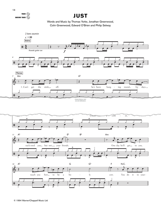 Product gallery: Page 1 of 1 Just, Radiohead