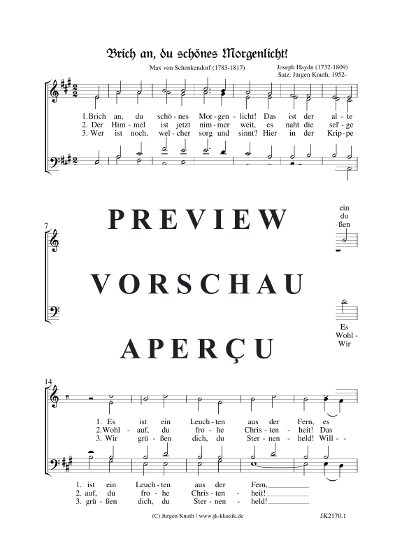Product gallery: Page 2 of 3 Brich an, du schönes Morgenlicht! , , (mixed choir)