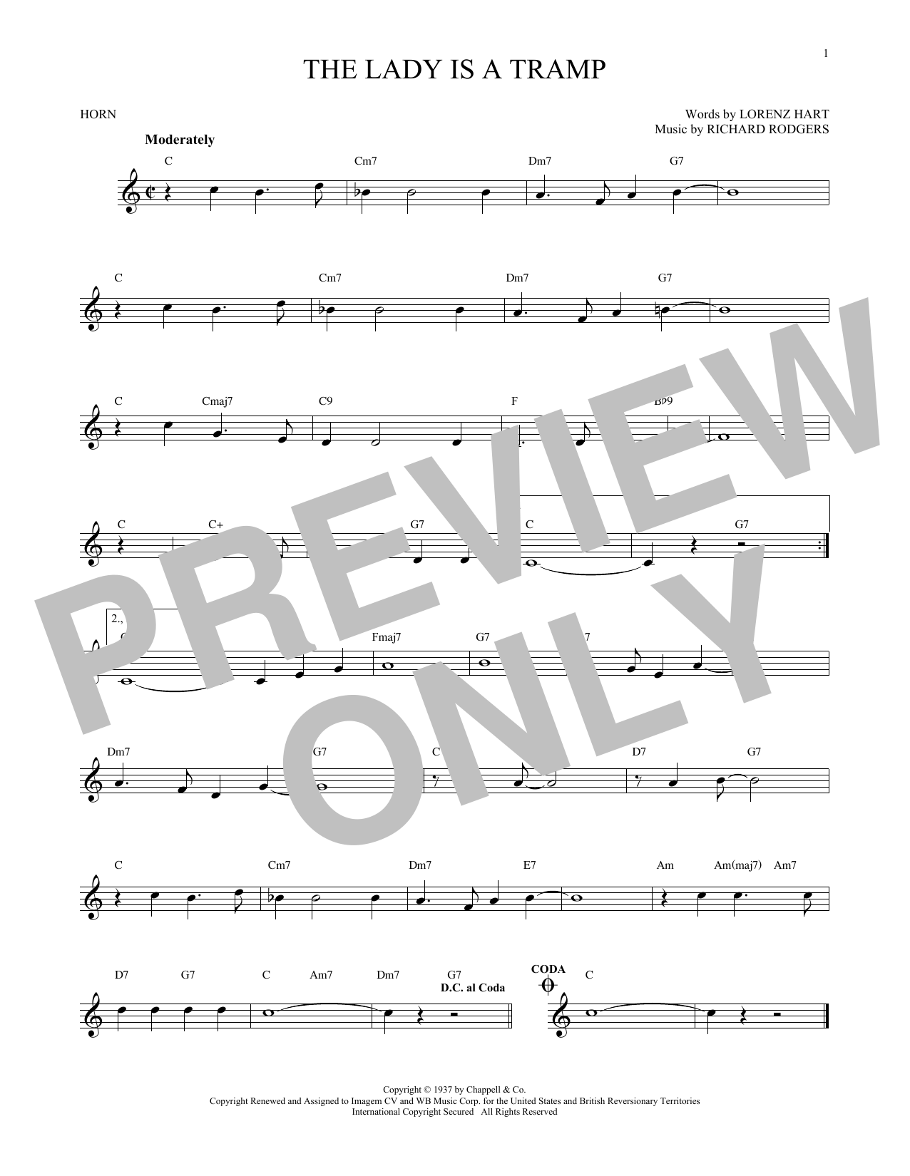 Produktgalerie: Seite 1 von 1 The Lady Is A Tramp, Rodgers & Hart, Horn