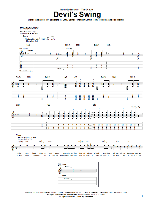 Produktgalerie: Seite 1 von 1 Devil's Swing, Godsmack, Gitarre