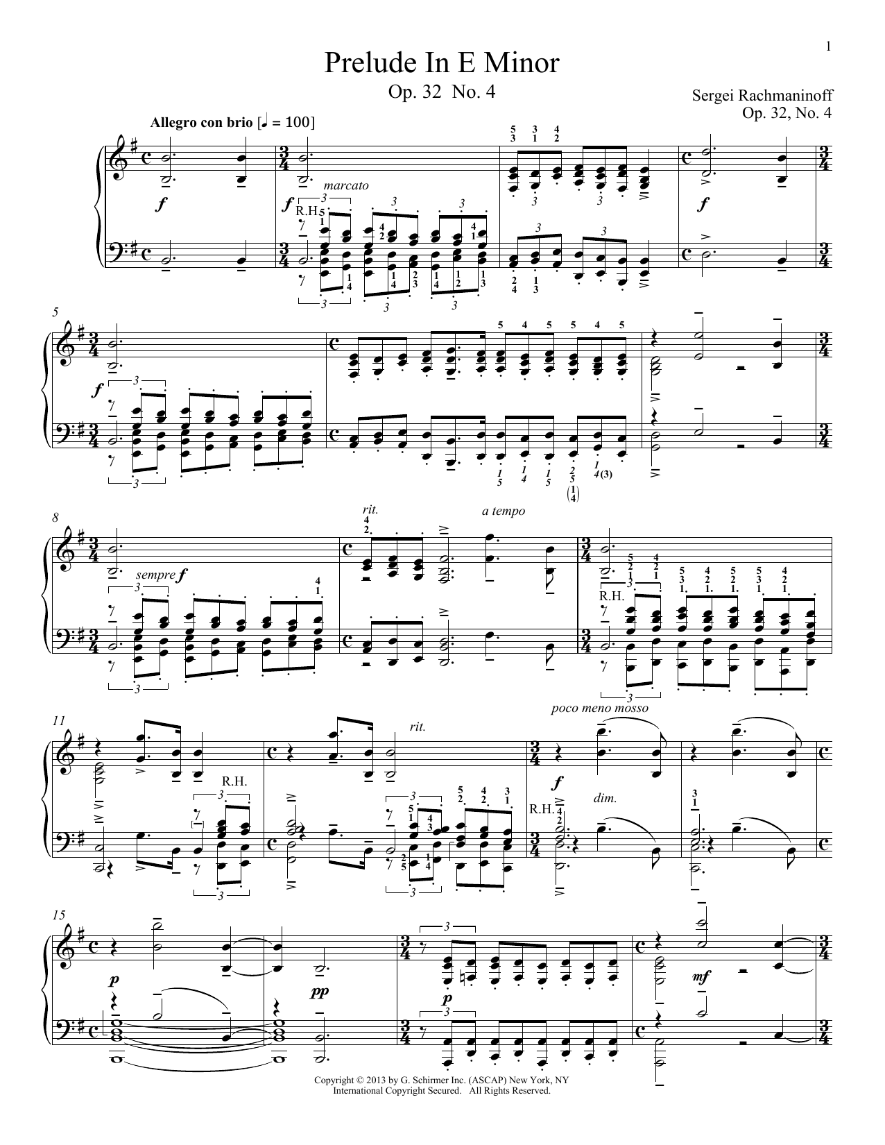 Product picture to: Prelude In E Minor, Op. 32, No. 4