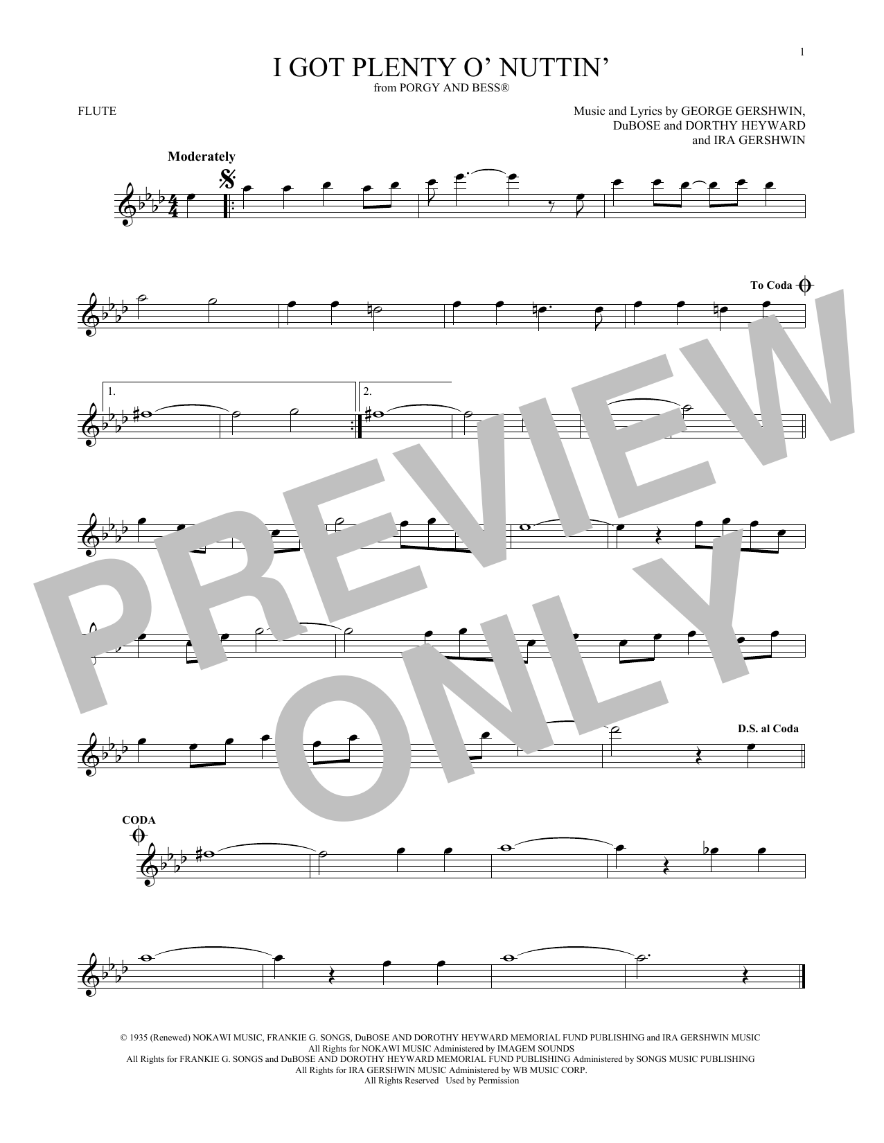 Product gallery: Page 1 of 1 I Got Plenty O' Nuttin', George Gershwin