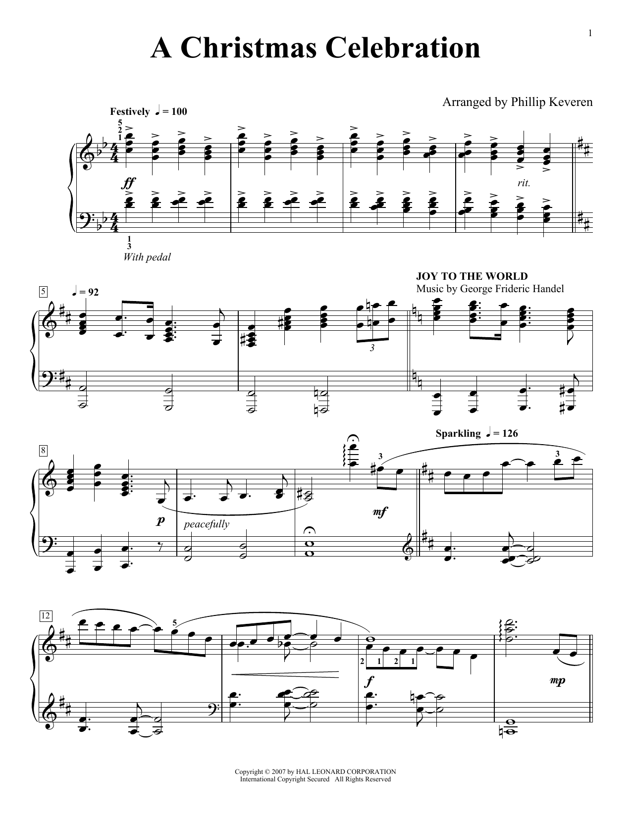 Product picture to: A Christmas Celebration (arr. Phillip Keveren)