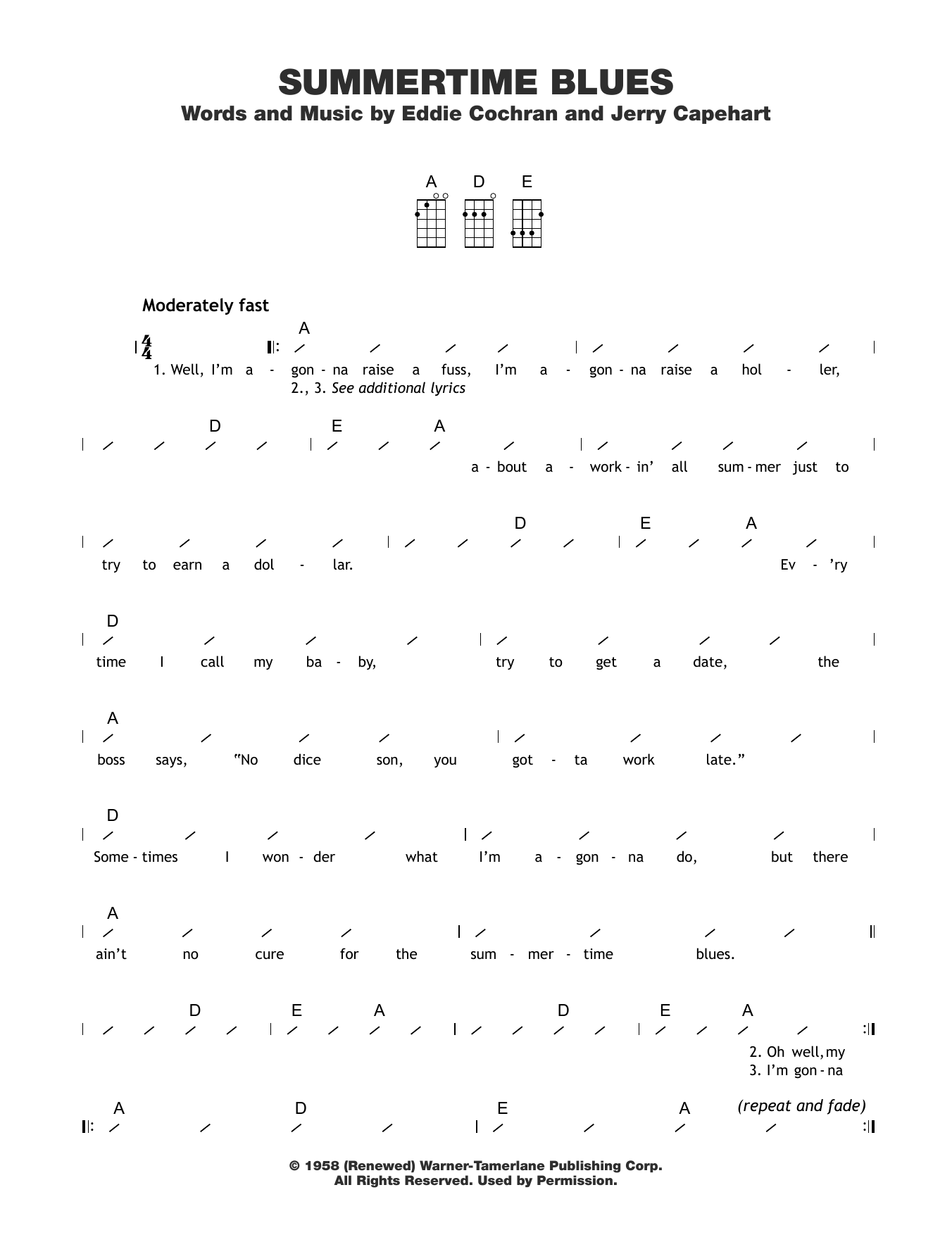Produktgalerie: Seite 1 von 1 Summertime Blues, The Who, Ukulele