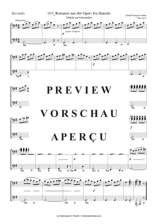gallery: Romanze aus der Oper: Fra Diavolo Erblickt auf Felseshöhn , , (Klavier vierhändig) 