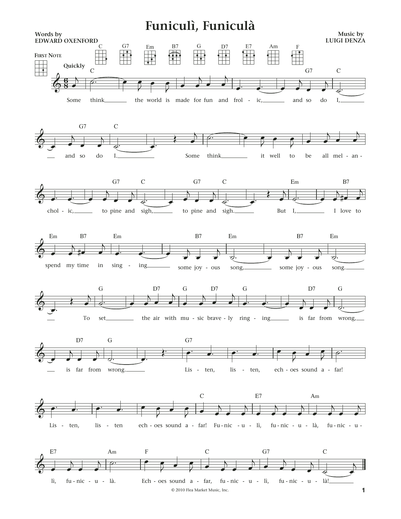 Product gallery: Page 1 of 1 Funiculi, Funicula (from The Daily Ukulele) (arr. Liz and Jim Beloff), Luigi Denza