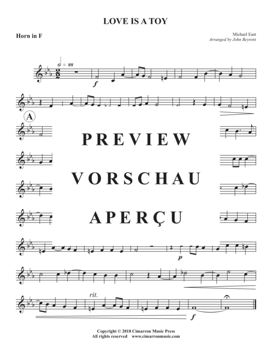 Produktgalerie: Seite 6 von 7 Love Is A Toy , , (Blechbläser Trio für Trompete in B, Horn in F + Posaune )