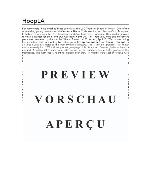 Produktgalerie: Seite 4 von 11 HoopLA, , (Blechbläser Quintett)