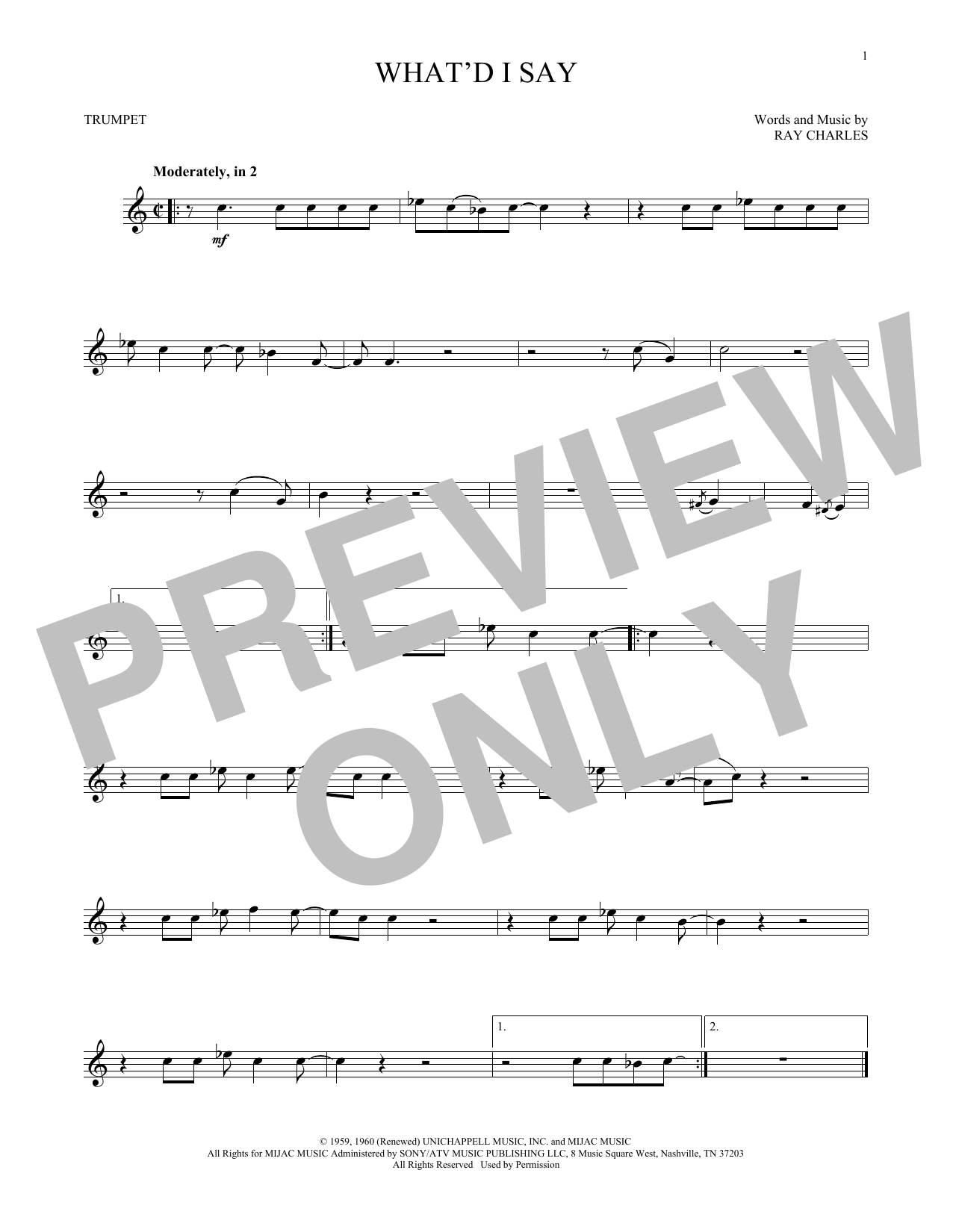 Produktgalerie: Seite 1 von 1 What'd I Say, Ray Charles, Trompete