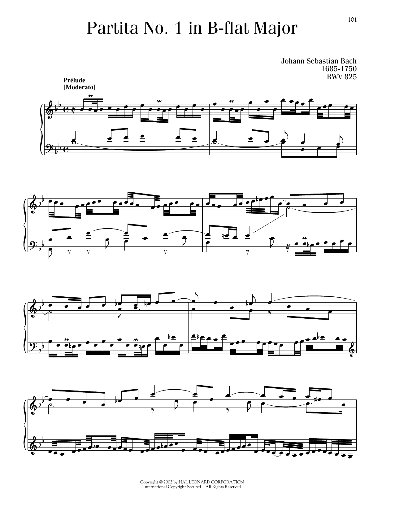Produktgalerie: Seite 1 von 1 Partita No. 1 In B-Flat Major, BWV 825, Johann Sebastian Bach, Klavier