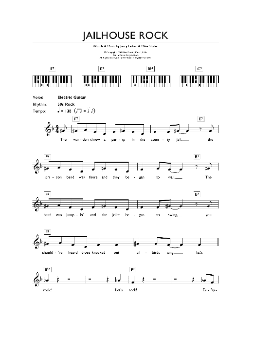 Produktgalerie: Seite 1 von 1 Jailhouse Rock, Elvis Presley, Klavier