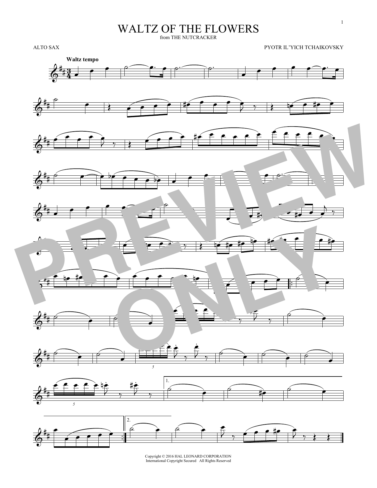 Product gallery: Page 1 of 1 Waltz Of The Flowers, Op. 71a (from The Nutcracker), Pyotr Il'yich Tchaikovsky