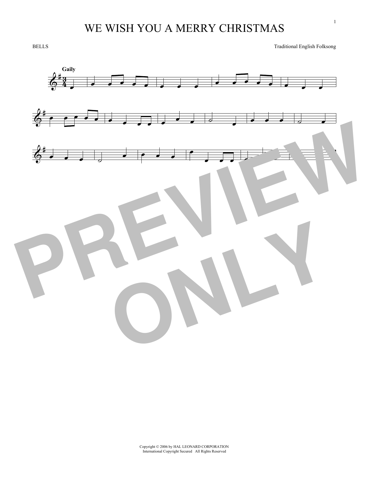Produktgalerie: Seite 1 von 1 We Wish You A Merry Christmas, Traditional English Folksong, Percussion