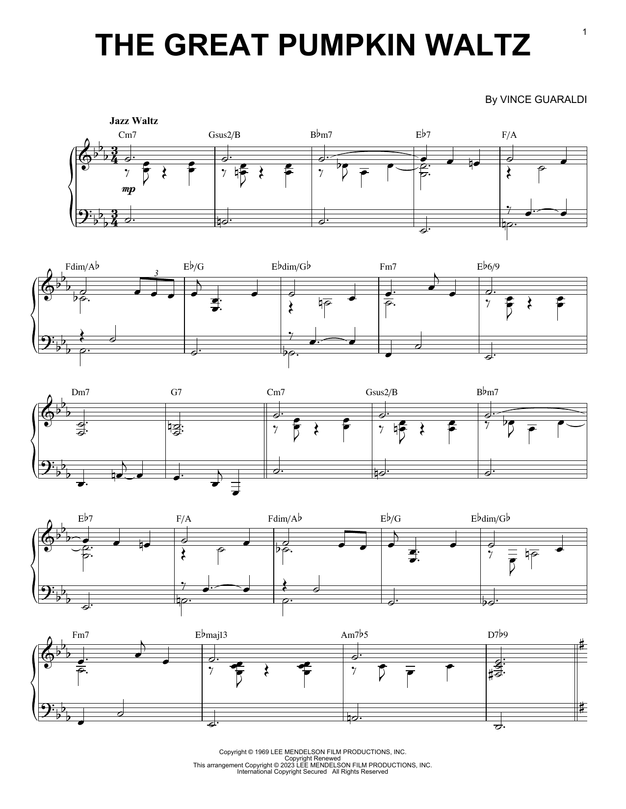 Product picture to: The Great Pumpkin Waltz [Jazz version] (arr. Brent Edstrom)
