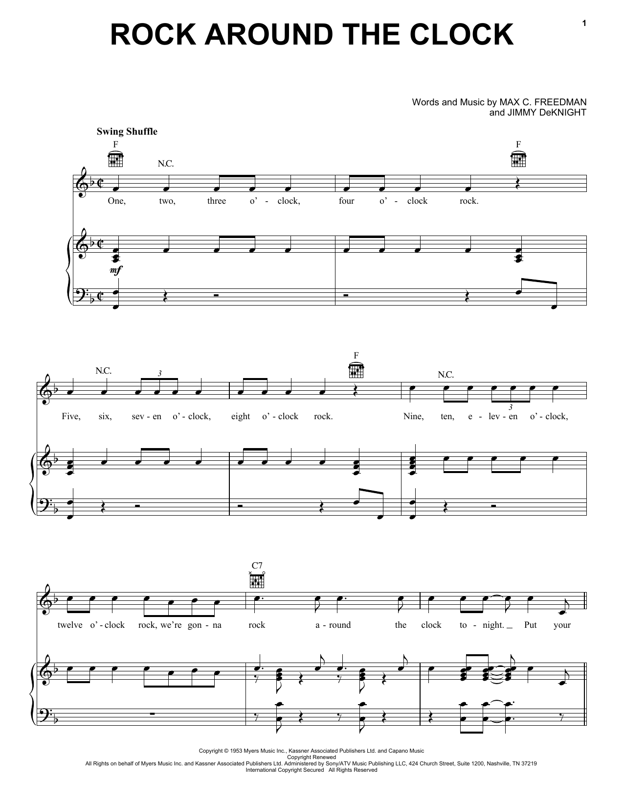 Produktgalerie: Seite 1 von 1 Rock Around The Clock, Bill Haley & His Comets, Gesang, Gitarre, Klavier