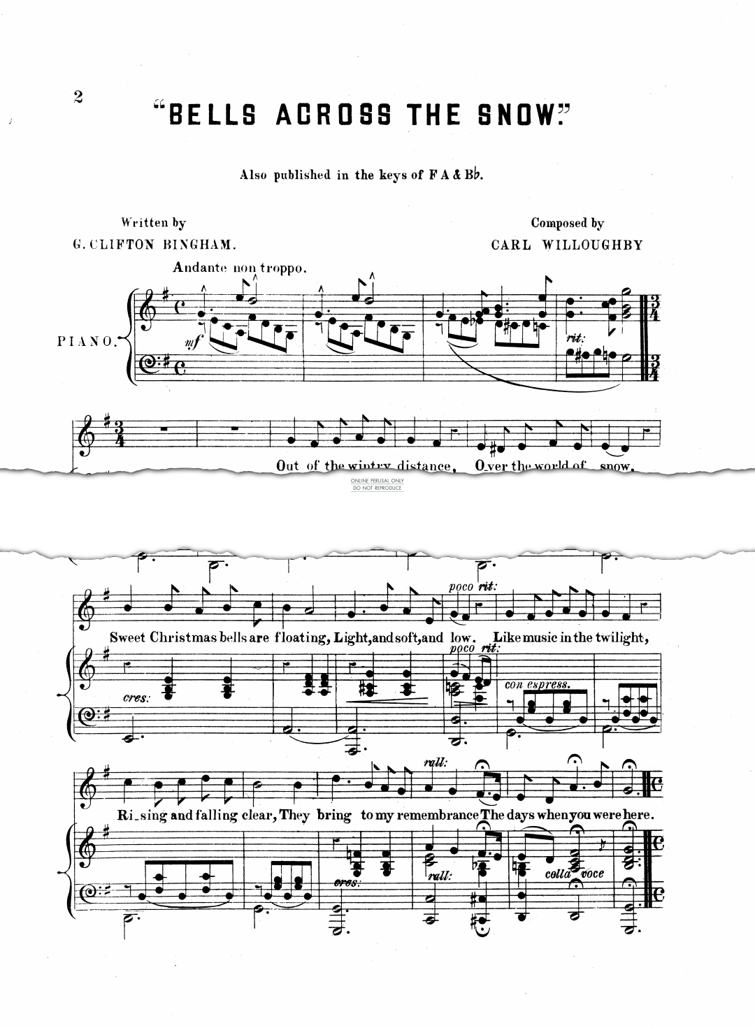 Produktgalerie: Seite 1 von 1 Bells Across The Snow, Carl Willoughby, Gesang, Klavier