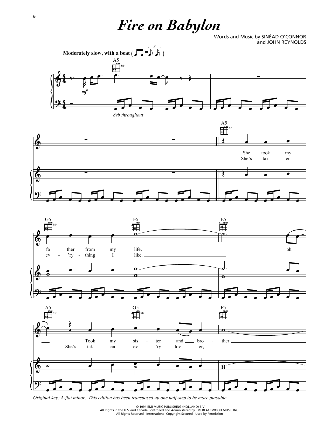 Produktgalerie: Seite 1 von 1 Fire On Babylon, Sinead O'Connor, Gesang, Gitarre, Klavier