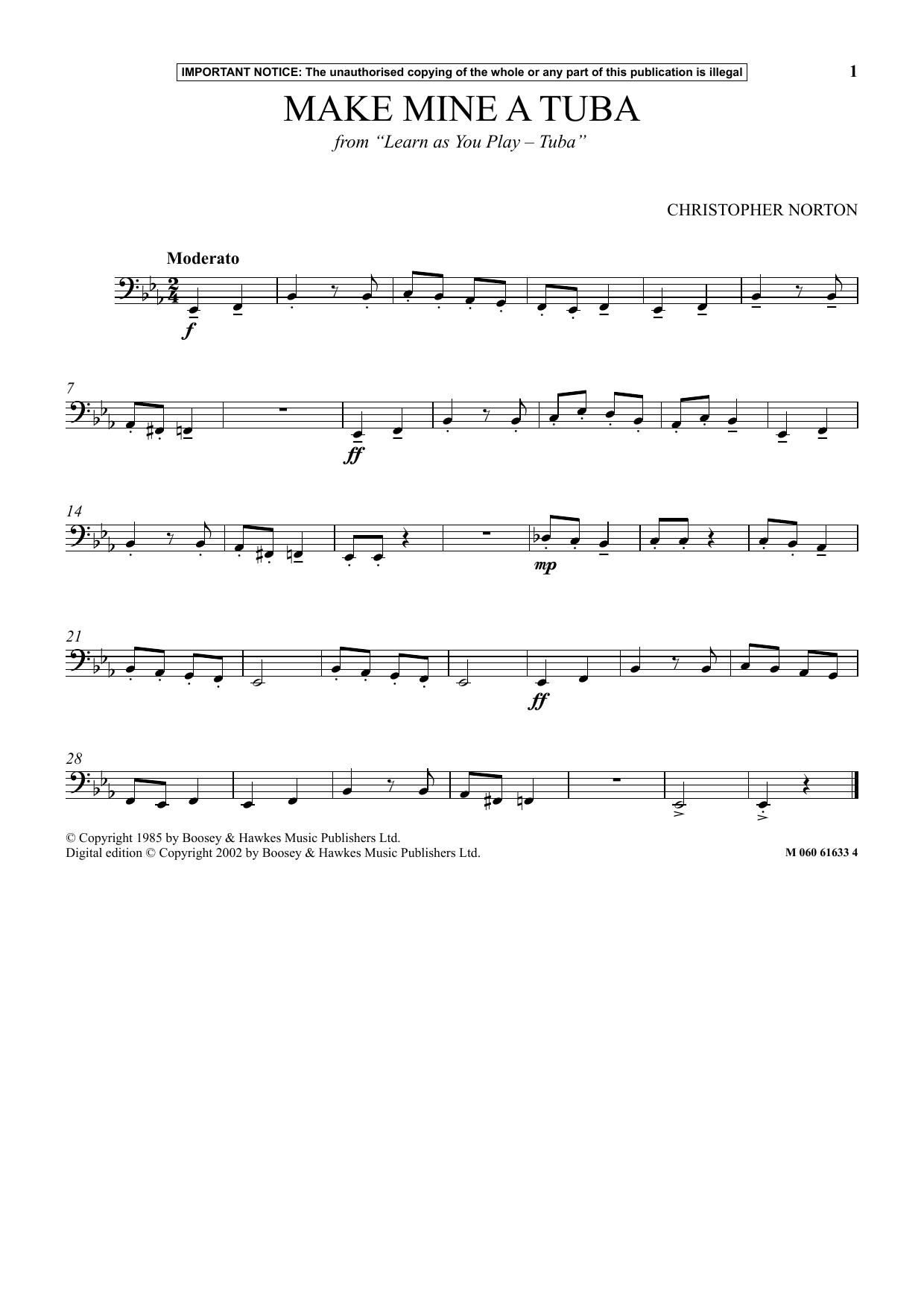 Produktbild zu:  Make Mine A Tuba (from Learn As You Play Tuba) - Christopher Norton