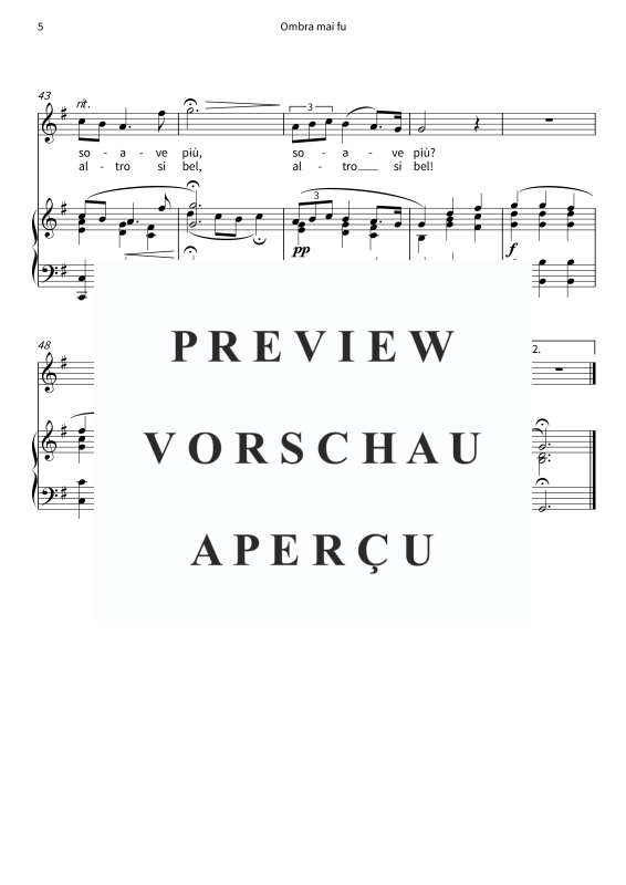 Produktgalerie: Seite 7 von 7 Ombra mai fu - Largo dall´opera Serse HWV 40, , Gesang und Klavier