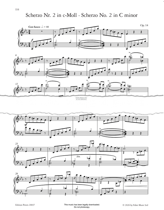 Produktgalerie: Seite 1 von 1 Scherzo No. 2 in C minor, Op. 14, Clara Schumann, Klavier