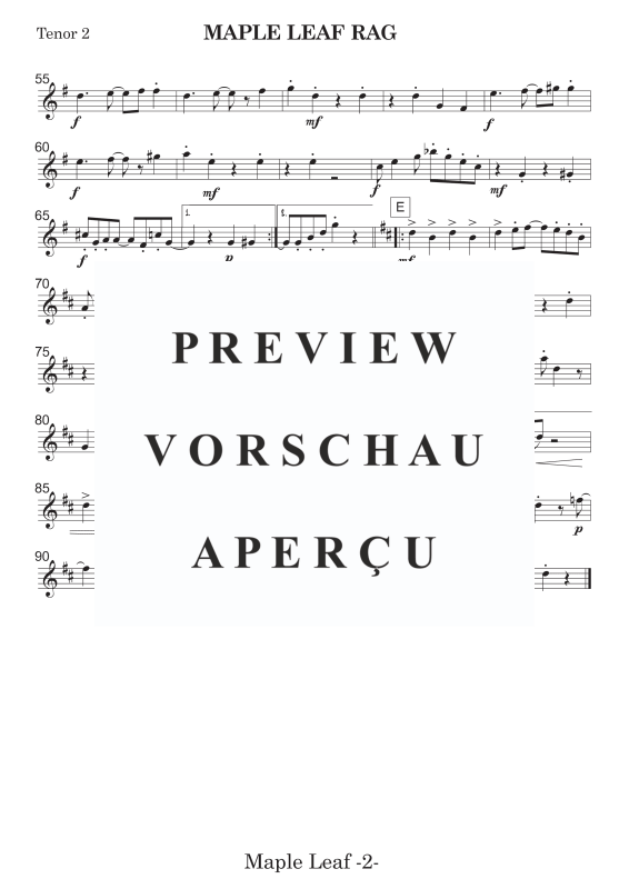 Produktgalerie: Seite 10 von 11 Maple Leaf Rag, , Saxophon Quintett