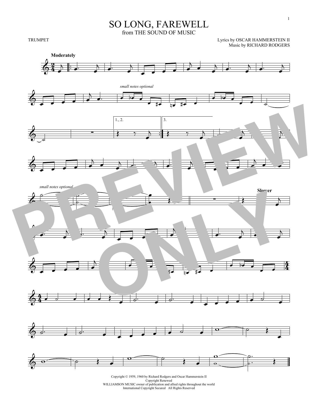 Produktgalerie: Seite 1 von 1 So Long, Farewell, Rodgers & Hammerstein, Trompete