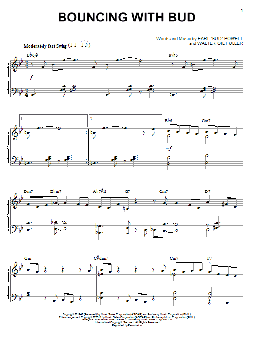 Product gallery: Page 1 of 1 Bouncing With Bud (arr. Brent Edstrom), Bud Powell