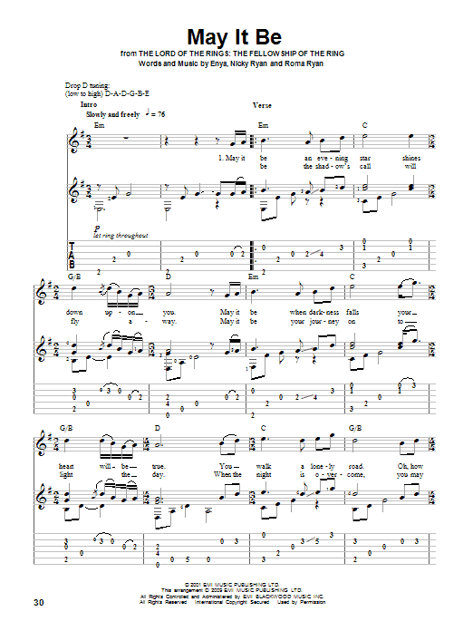 Produktgalerie: Seite 1 von 1 May It Be, Enya, Gitarre