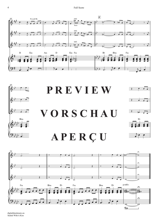 Produktgalerie: Seite 5 von 14 Sealed With A Kiss , Donovan, Jason, (Trompeten Trio + Klavier)