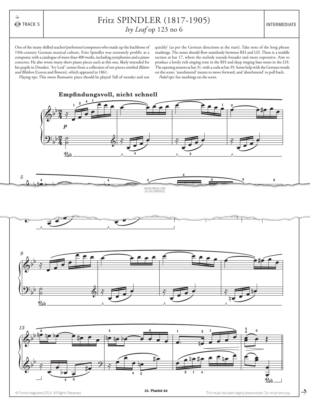 Product gallery: Page 1 of 1 Ivy Leaf, Op.123, No.6, Fritz Spindler