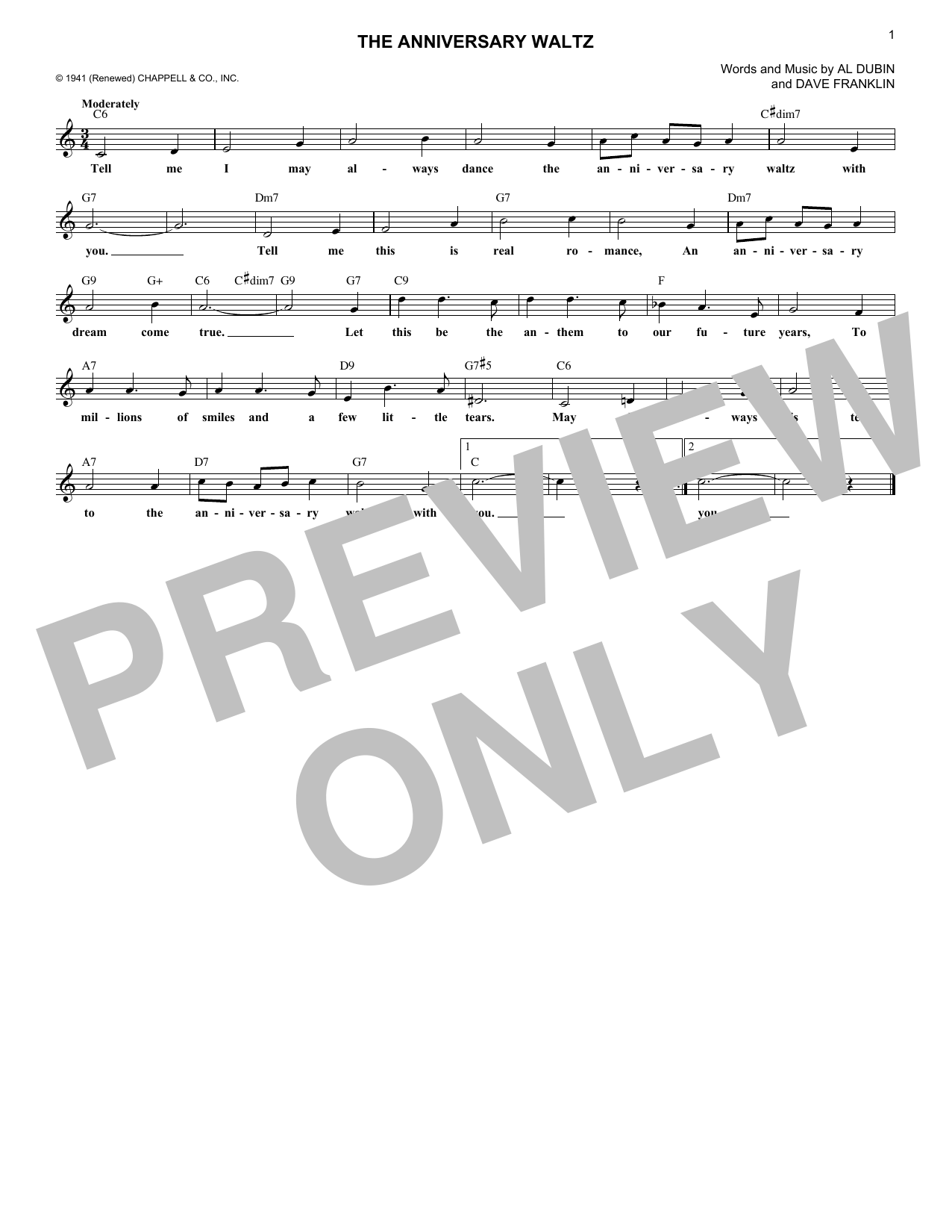 Produktbild zu: The Anniversary Waltz