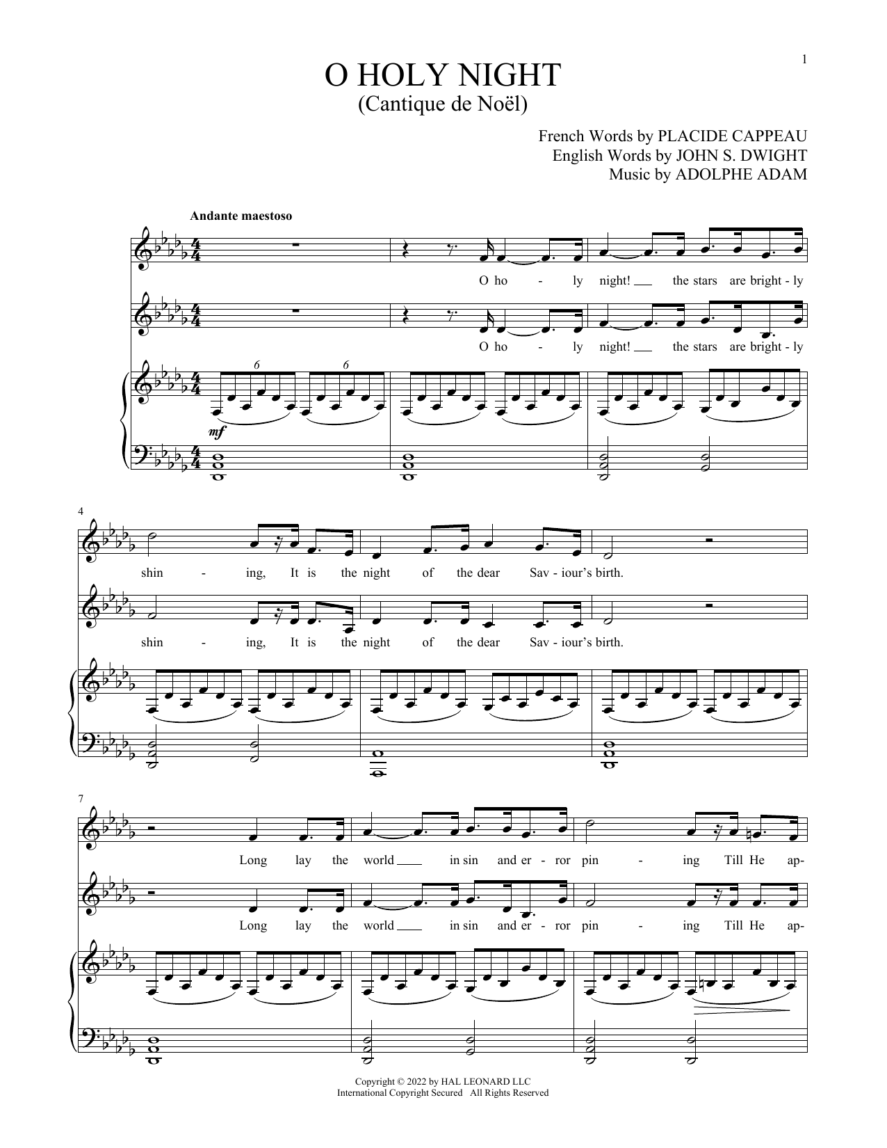 Product gallery: Page 1 of 1 O Holy Night, Adolphe Adam