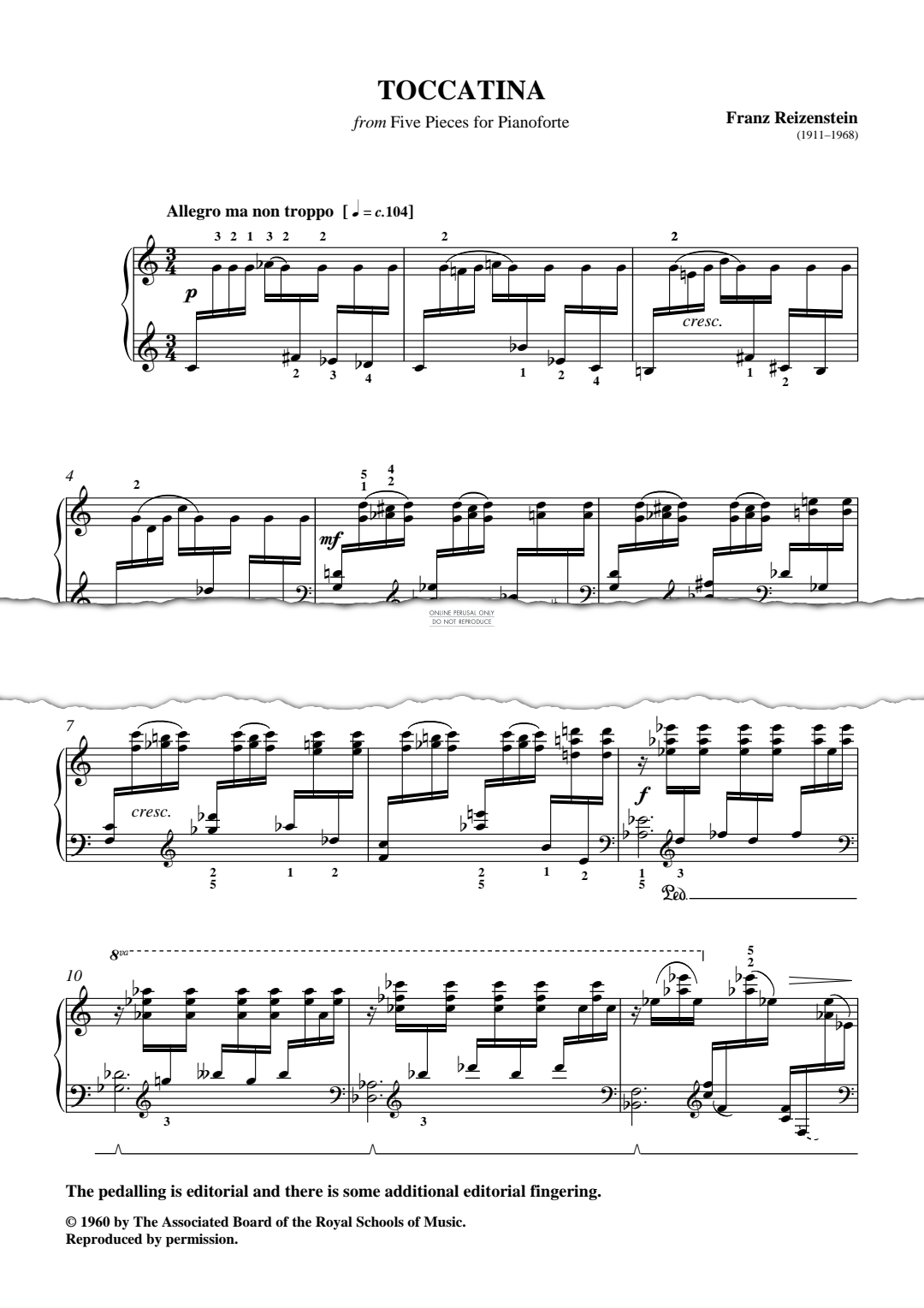 Product picture to: Toccatina from Five Pieces For Pianoforte