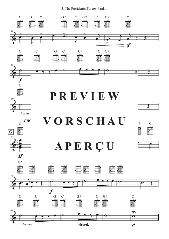 Produktgalerie: Seite 18 von 21 The President´s Turkey-Pardon , , (Combo Band + Trompete in B, Alt Saxophon)