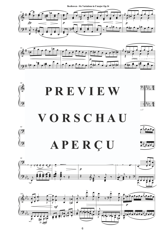Produktgalerie: Seite 7 von 11 Six Variations in F major Op.34 for Piano, , Klavier Solo