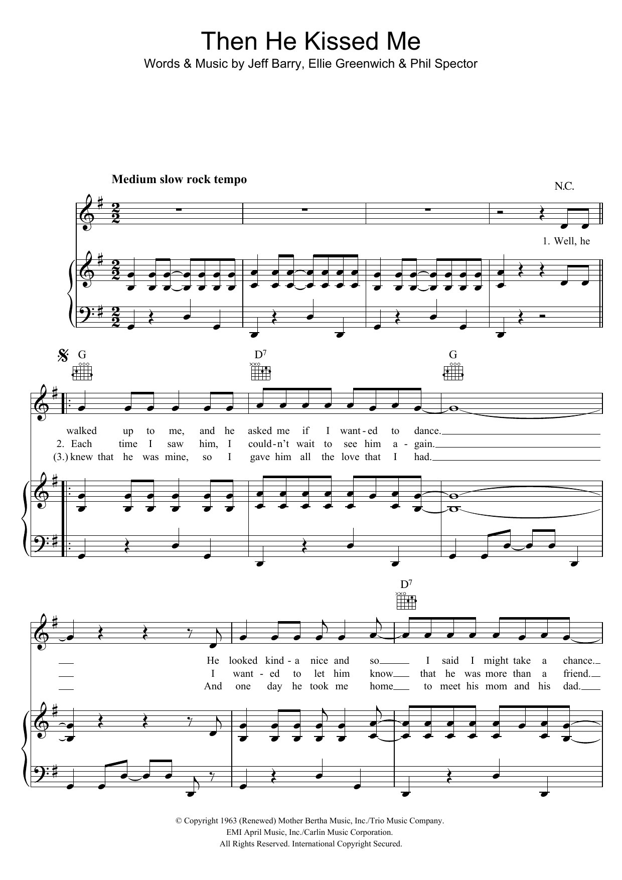 Produktgalerie: Seite 1 von 1 (And) Then He Kissed Me, The Crystals, Gesang, Gitarre, Klavier
