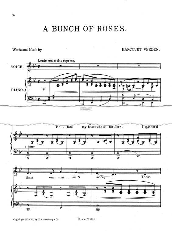 Produktgalerie: Seite 1 von 1 A Bunch Of Roses, Harcourt Verden, Gesang, Klavier