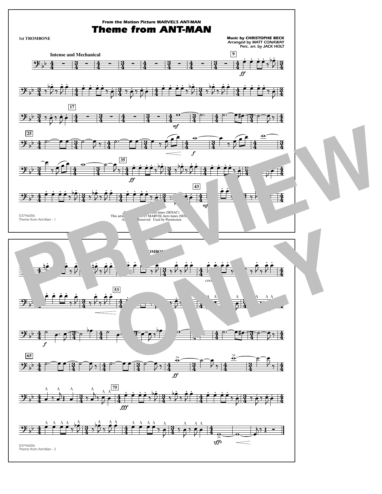Product picture to: Theme from Ant-Man (Arr. Matt Conaway) - 1st Trombone