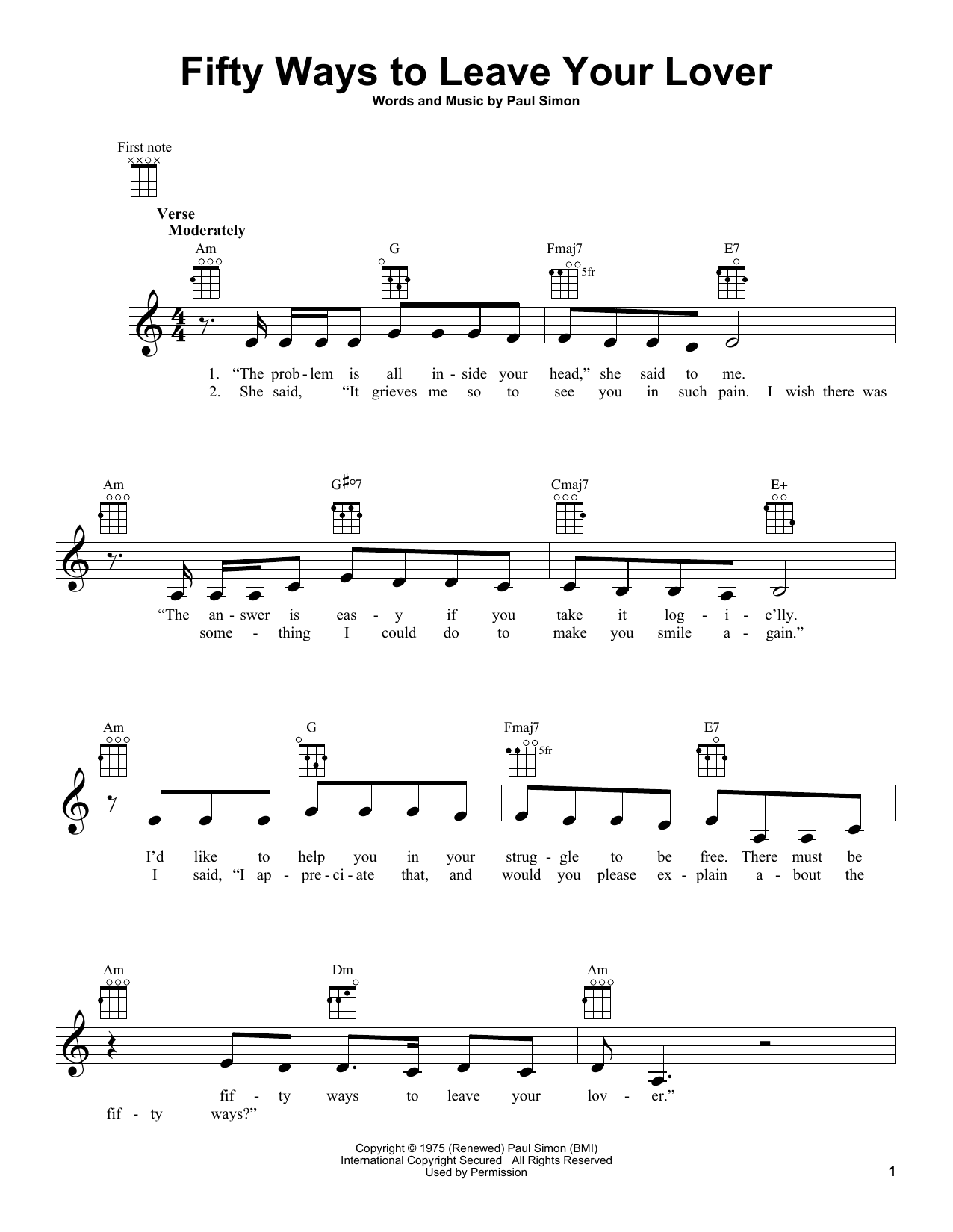 Product gallery: Page 1 of 1 Fifty Ways To Leave Your Lover, Paul Simon