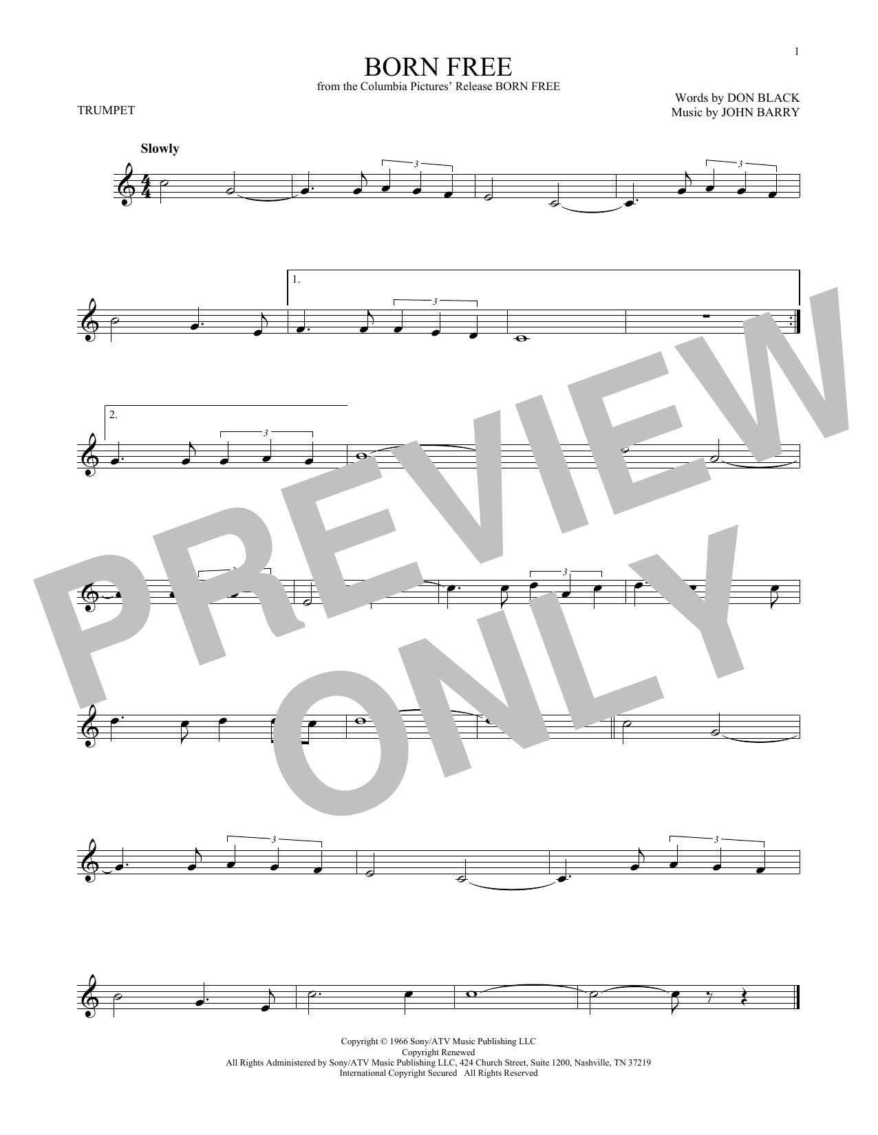 Product gallery: Page 1 of 1 Born Free, John Barry