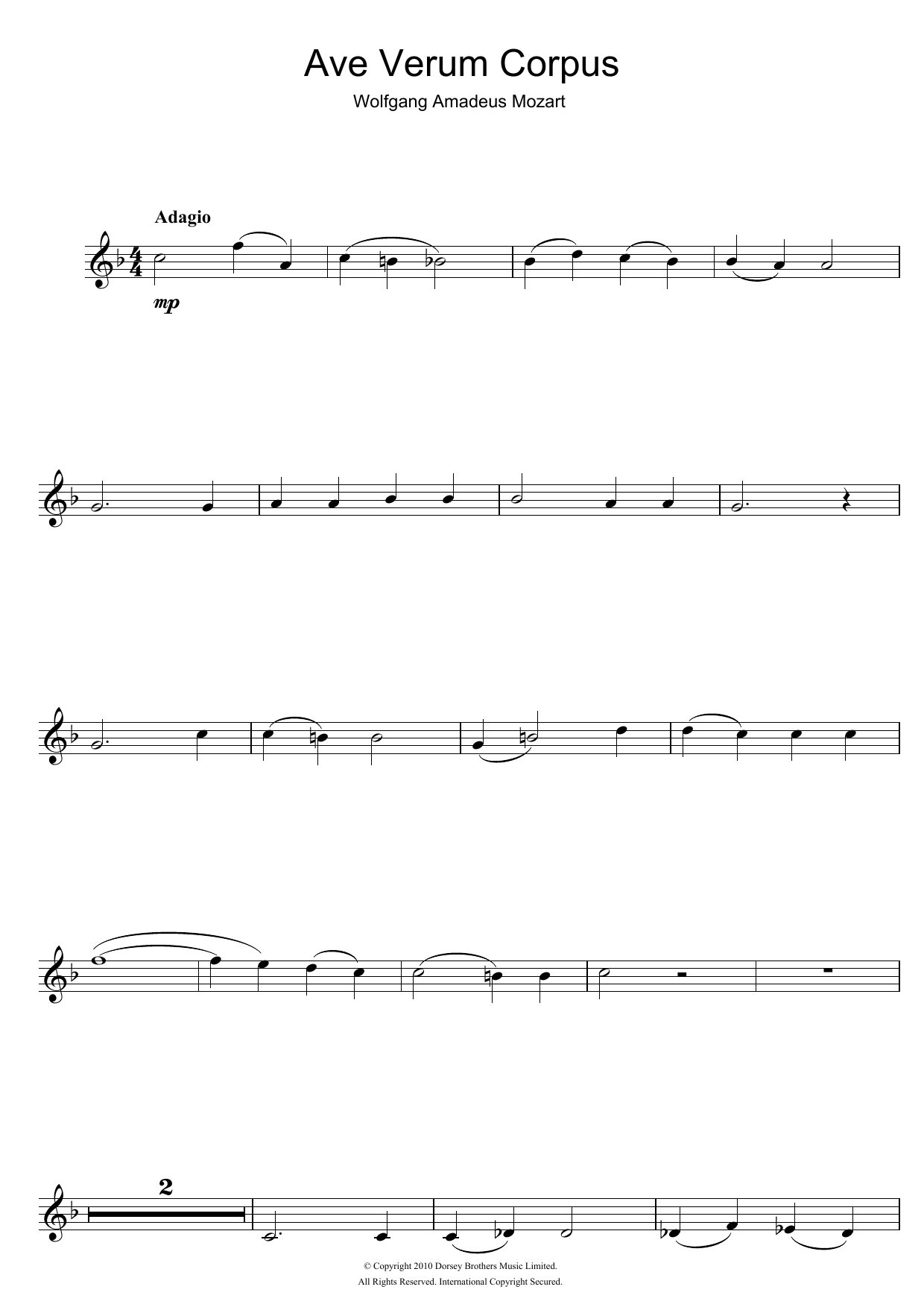 Product gallery: Page 1 of 1 Ave Verum Corpus, K618, Wolfgang Amadeus Mozart