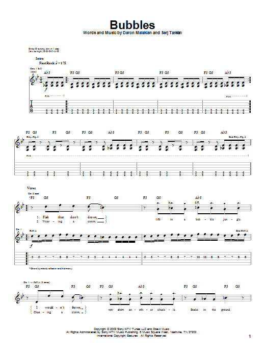 Produktgalerie: Seite 1 von 1 Bubbles, System Of A Down, Gitarre