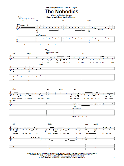 Produktgalerie: Seite 1 von 1 The Nobodies, Marilyn Manson, Gitarre