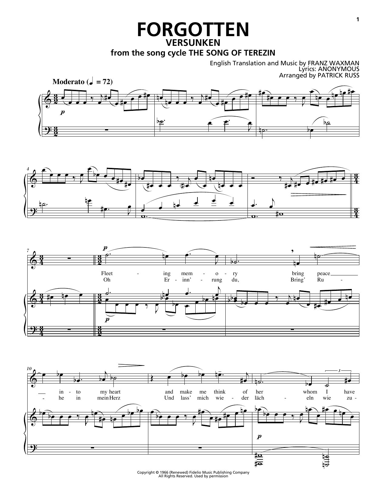 Product gallery: Page 1 of 1 Forgotten (Versunken), Franz Waxman