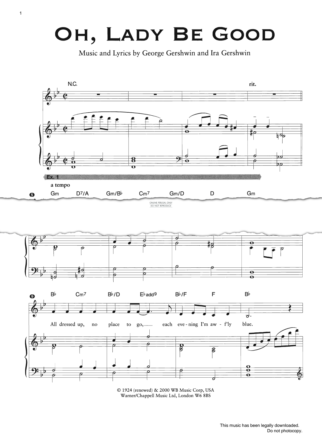 Product gallery: Page 1 of 1 Oh, Lady Be Good, George Gershwin