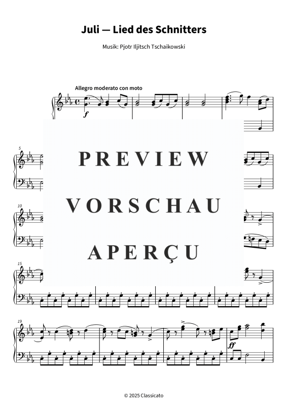 Produktgalerie: Seite 4 von 5 Juli — Lied des Schnitters - vereinfachte Fassung, , Klavier Solo